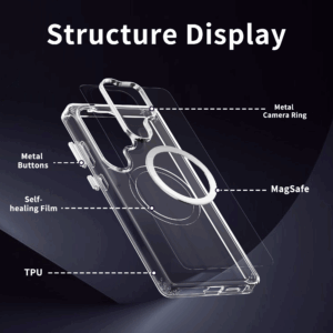 Magnetic module with N52 magnets embedded in custom phone case for retail