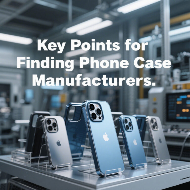 Key points for finding phone case manufacturers and suppliers in 2025, high-end smartphone cases in a modern factory setting