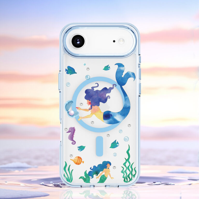 Product images of iPhone 17 series printed phone cases