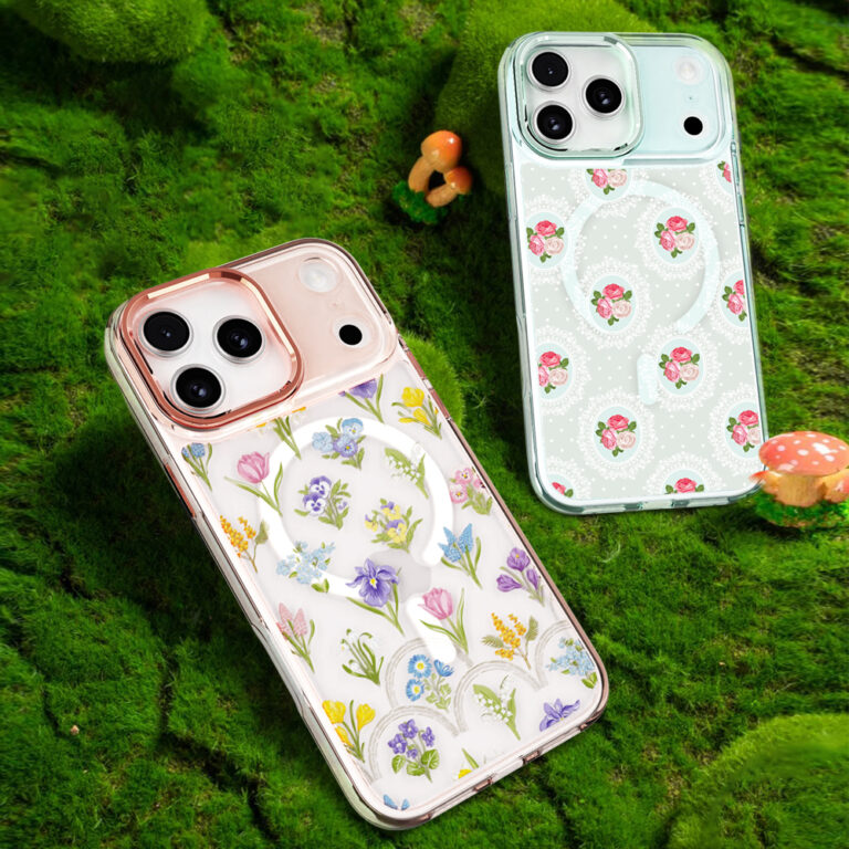 Product images of iPhone 17 series printed phone cases