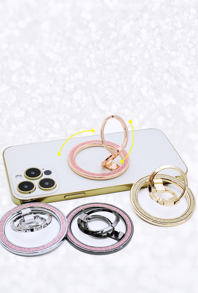 Sparkle powder finger ring magnetic attachment bracket