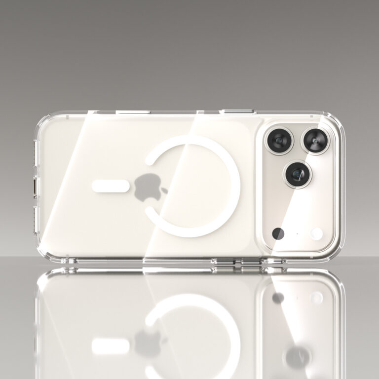 AI Camera Button Magnetic Phone Case – clear matte MagSafe case for B2B OEM/ODM customization