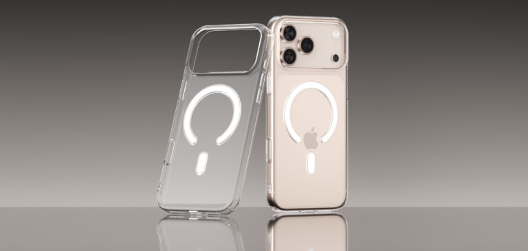 Clear magnetic phone case for iPhone with MagSafe ring — transparent anti-yellowing PC back and soft TPU frame.