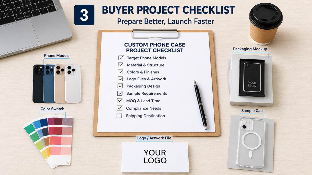 custom phone case project checklist