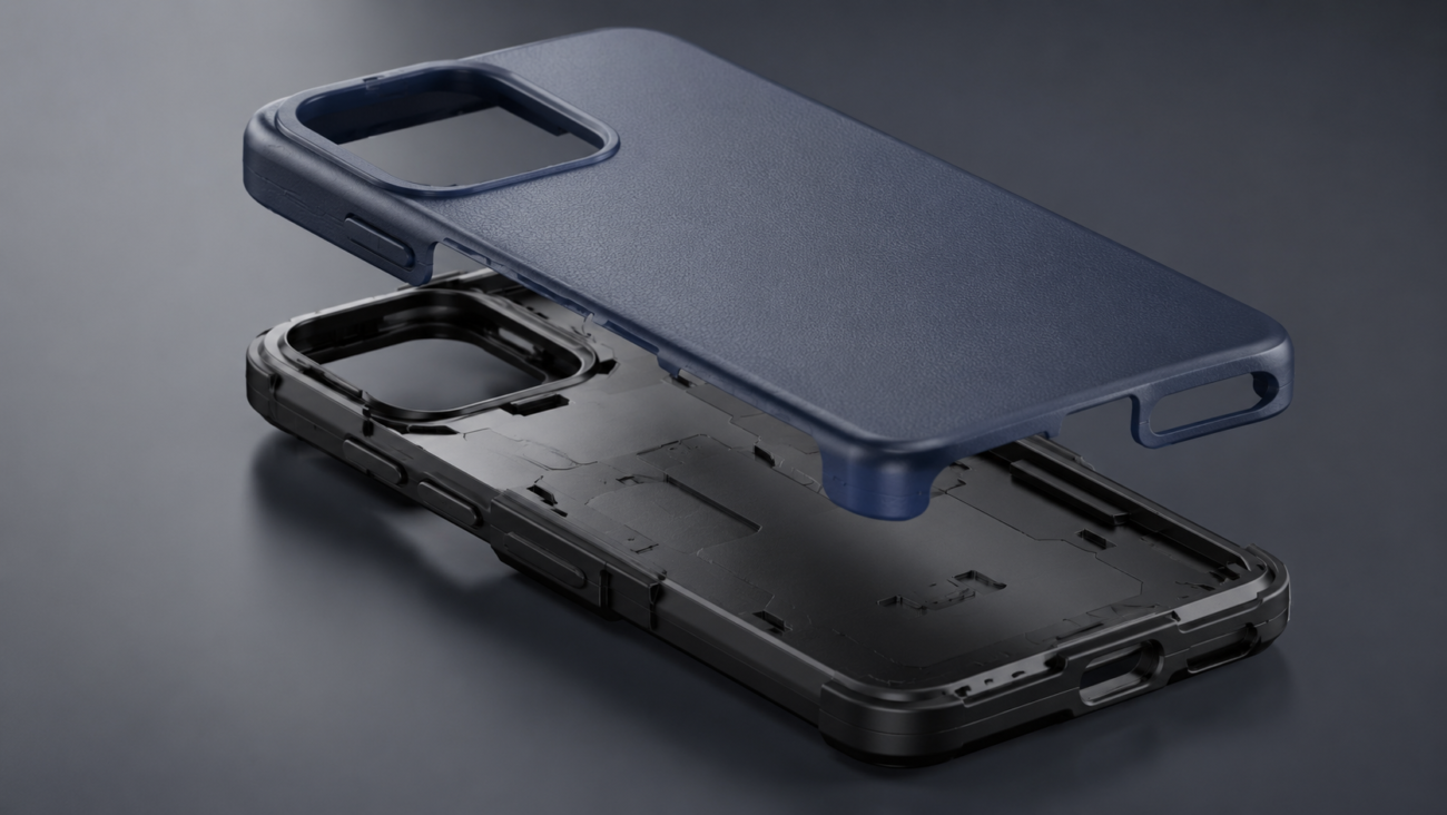 overmolding phone case with TPU and PC structure