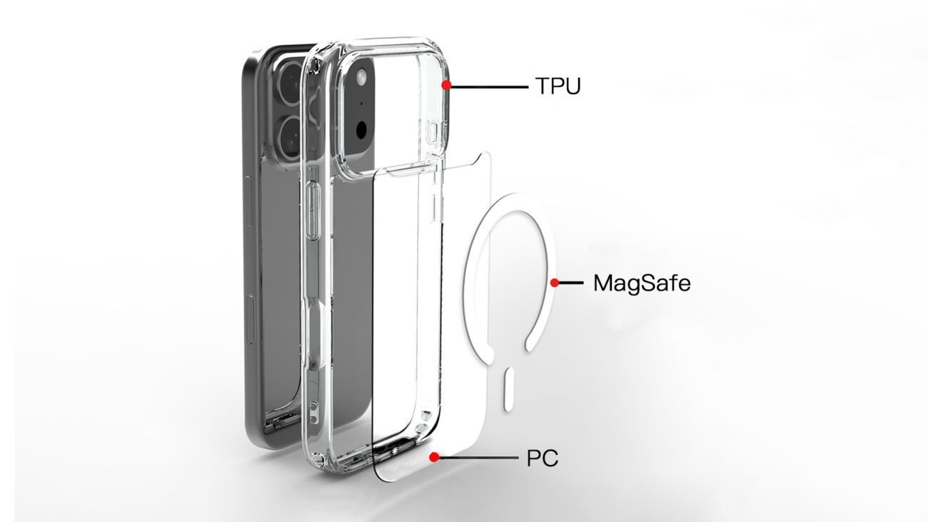 Clear MagSafe iPhone 18 Pro case with strong magnets